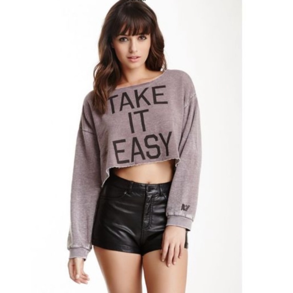 Sold- Rebel Yell Take it Easy Crop Top Size XS